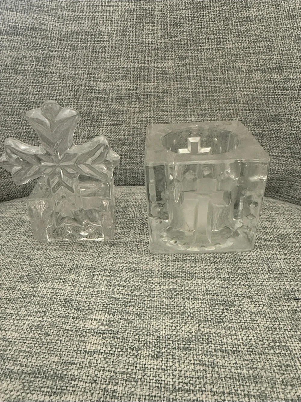 Clear Glass Cross Candle Holder - Home Accents
